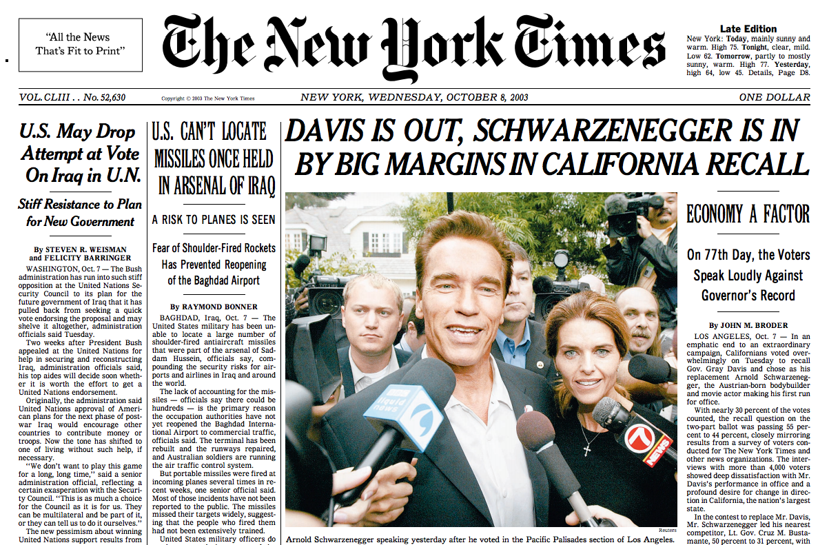 Schwarzenegger elected